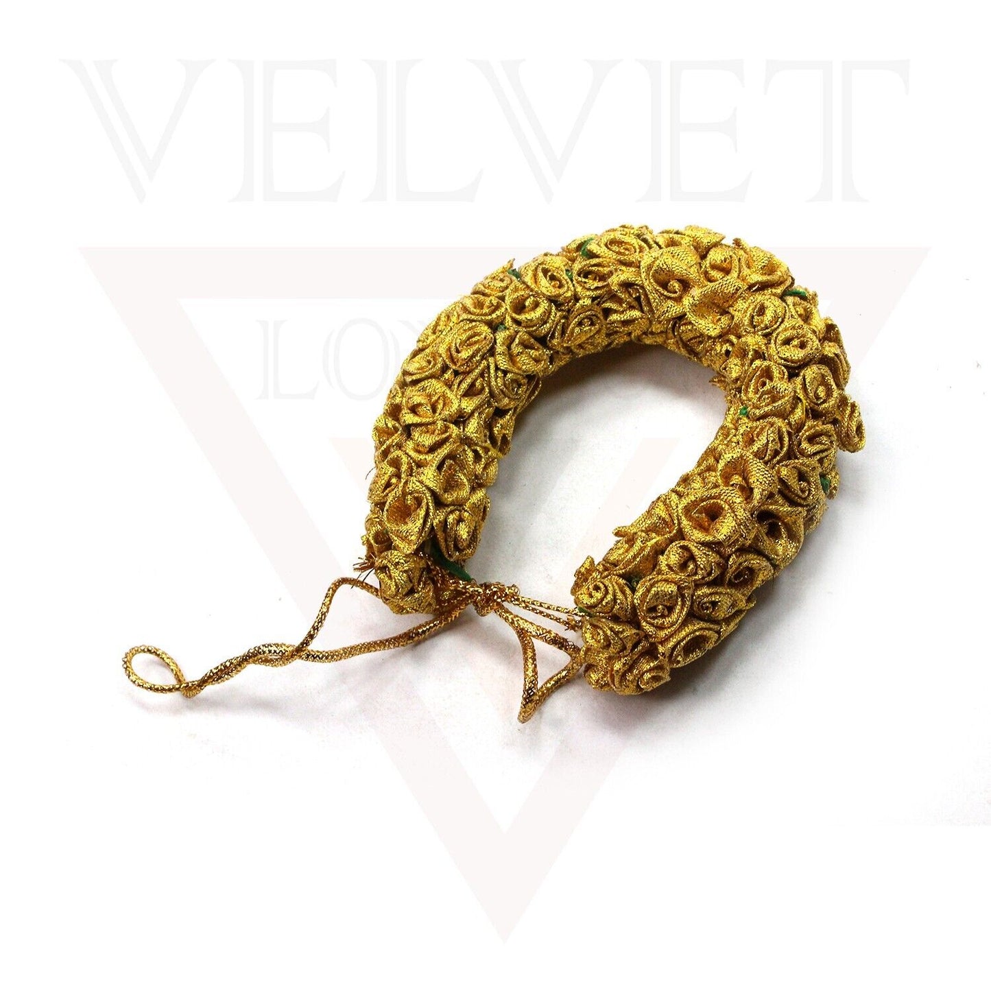 Golden Artificial Floral Hair Gajra Hair Bun Maker Juda Hair Styling Bun Wrap