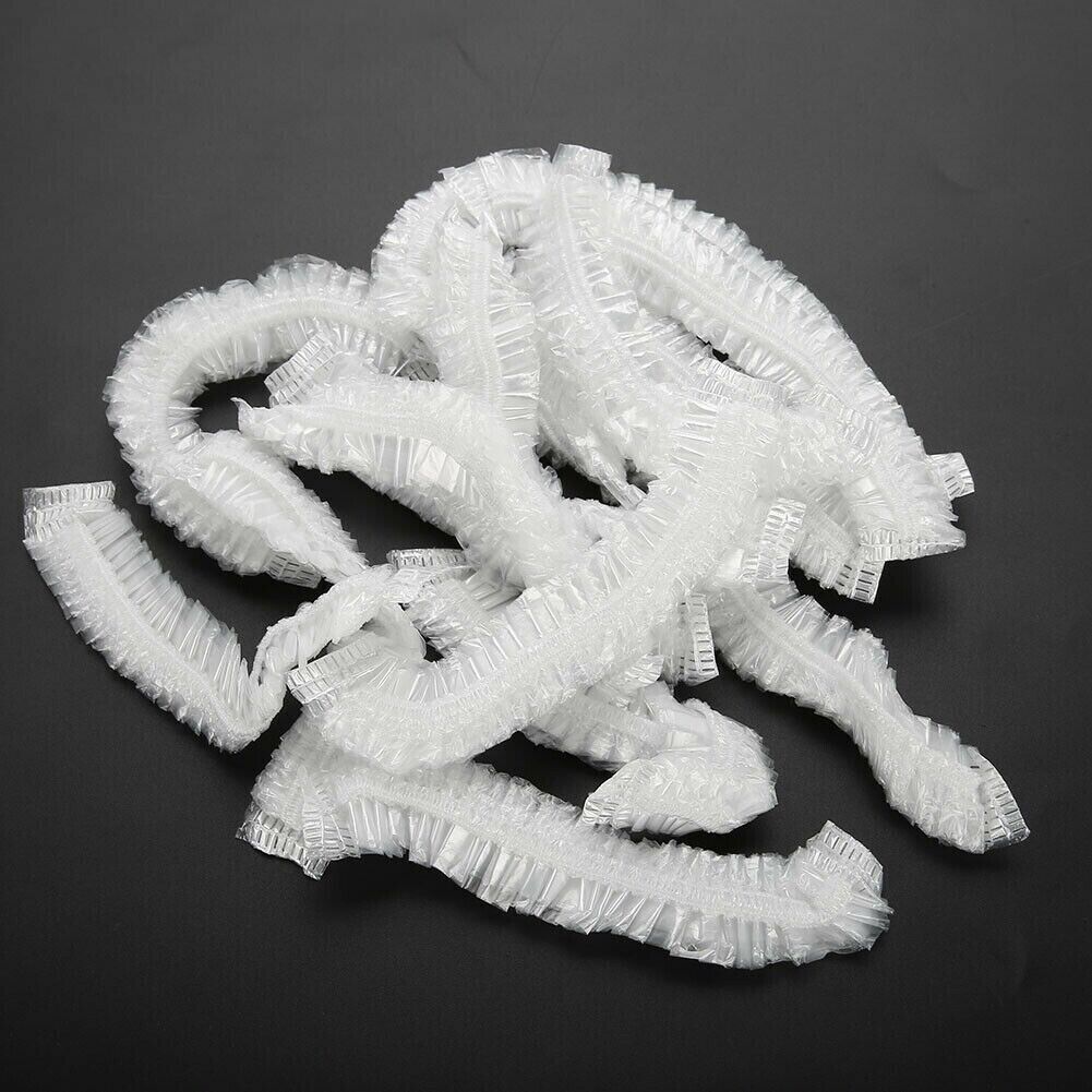 Disposable Shower Caps Bath Caps Large Thick Clear Waterproof Hair Solon 50Pcs