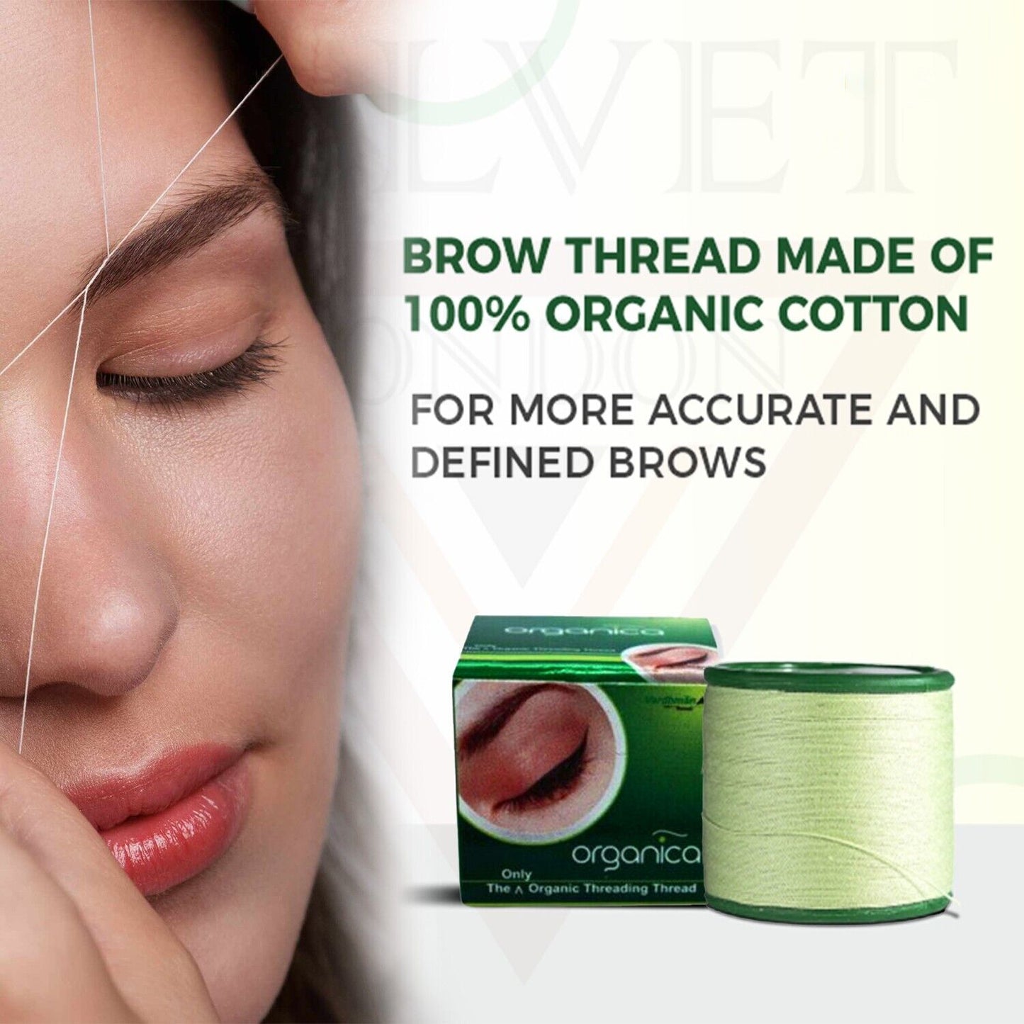 1x Organica Eyebrow Cotton Thread Threading Antiseptic Facial Hair Removal Salon