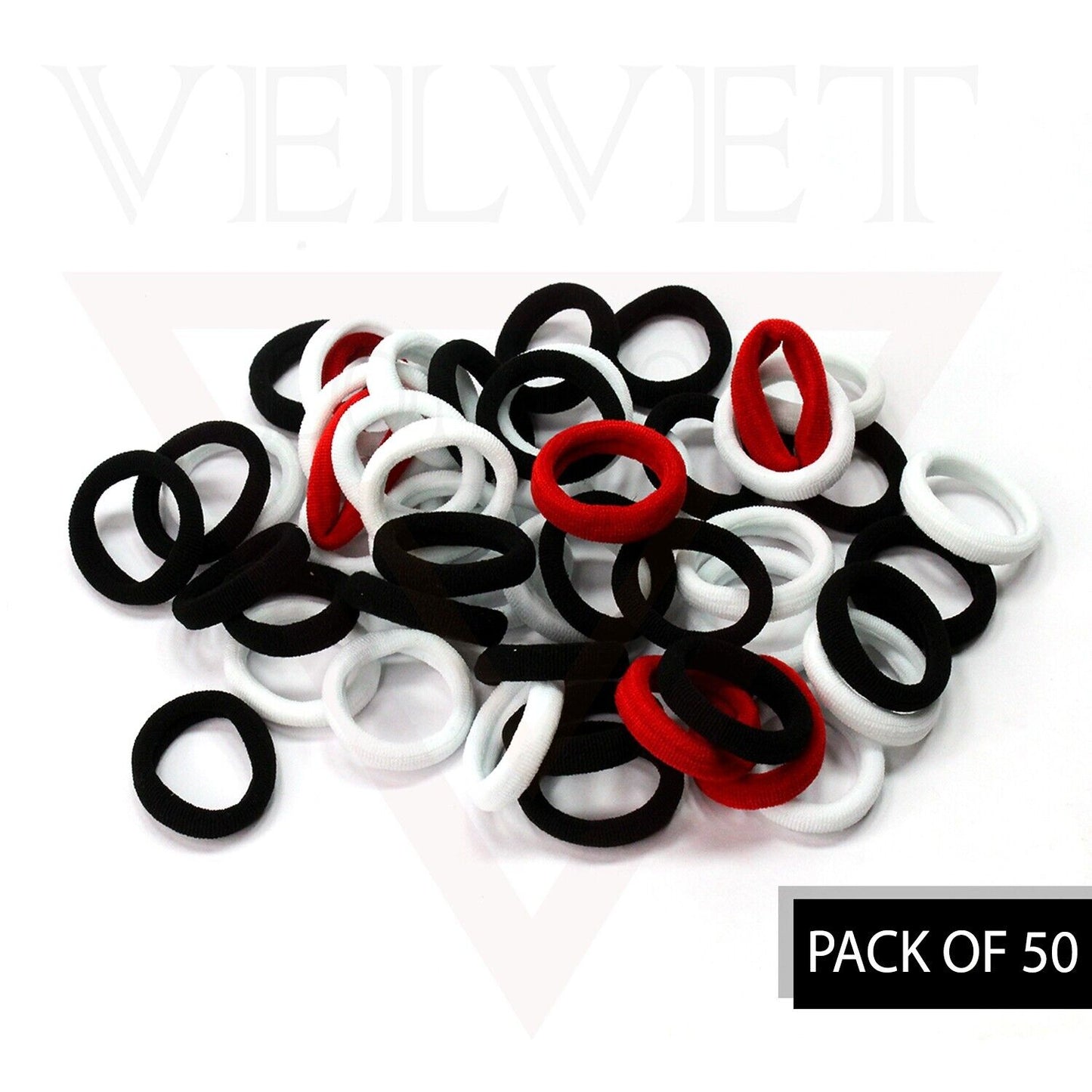 50x Baby Elastics Hair Ties Hair Bands Ponytail Holder Black White Red Headbands