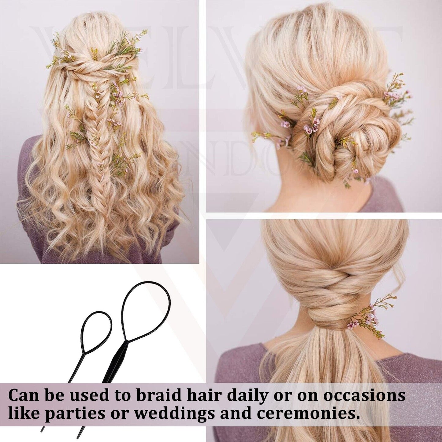 Hair Styling Tool Braid Topsy Tool Black Twist Styling Tools Loop Ponytail Maker
