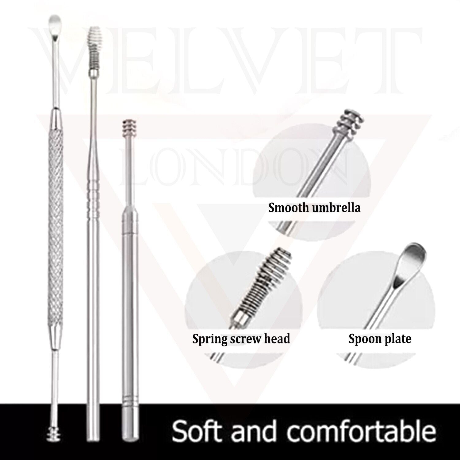 Professional Earplugs and Wax Tool Set, with an Ear Pick Storage Bucket 6pcs