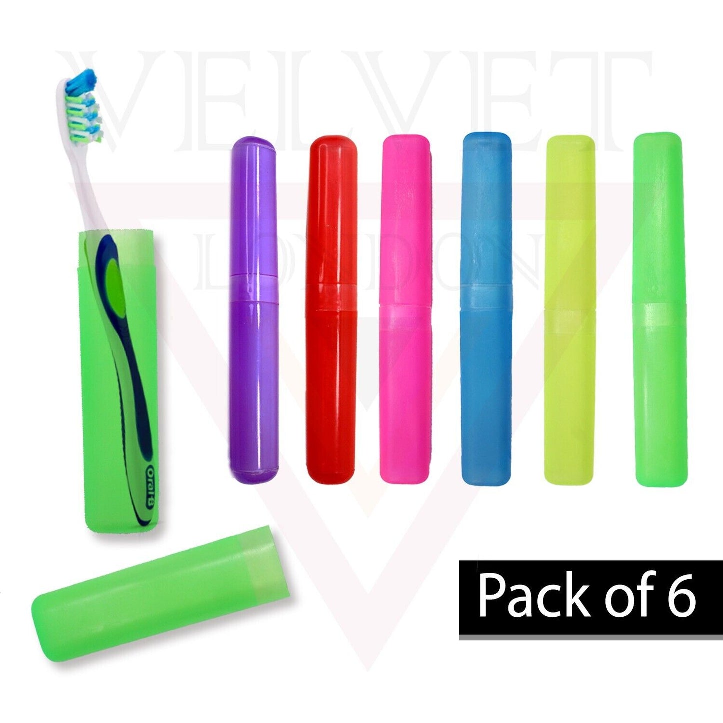 Portable Toothbrush Case Protective Case for Toothbrush Head for Travel 6pcs