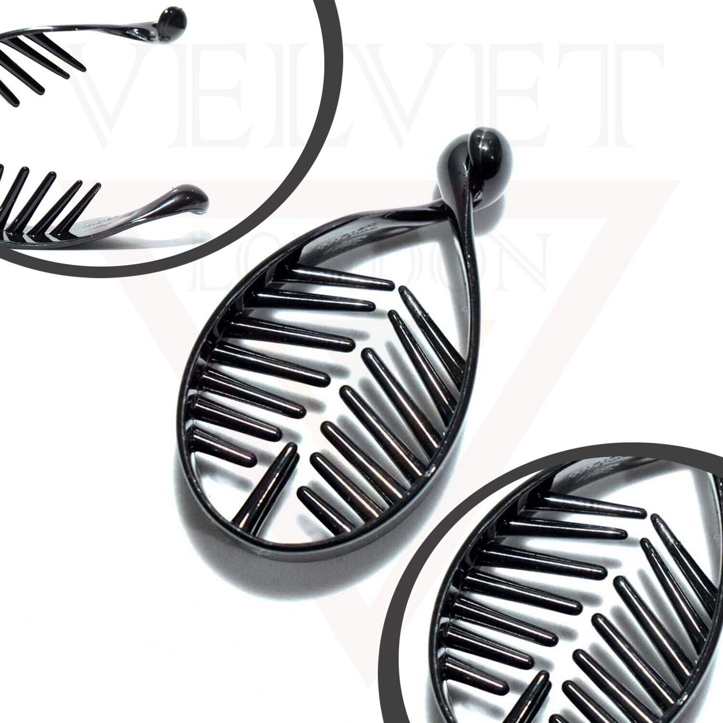 Hair Banana Clips Black Ponytail Fish Comb Twist Hair Claw Clips Clamp Hair Grip