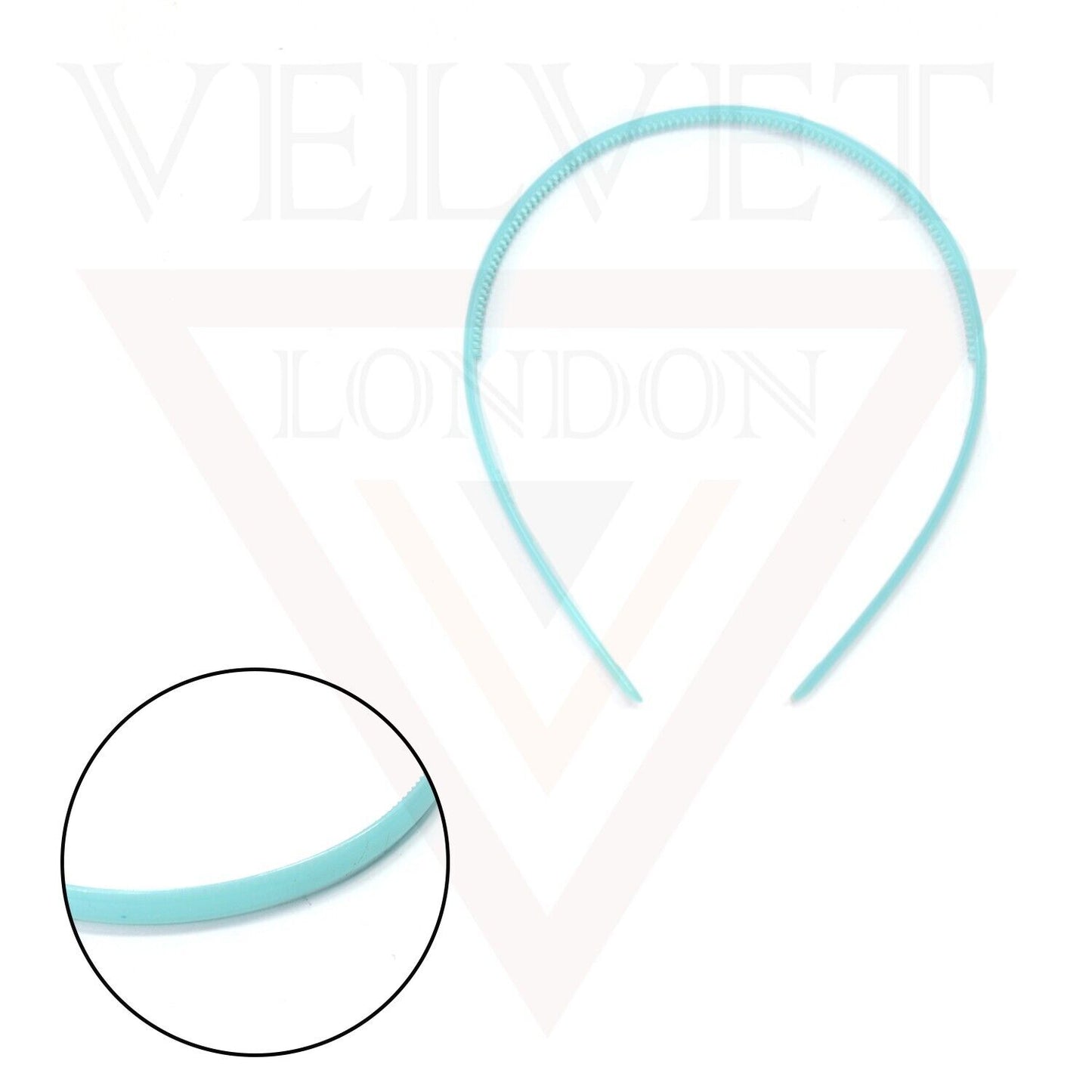 5x Plastic Hair Bands Plain Slim With Grip Teeth Comb Hair Hoop Headbands Girls