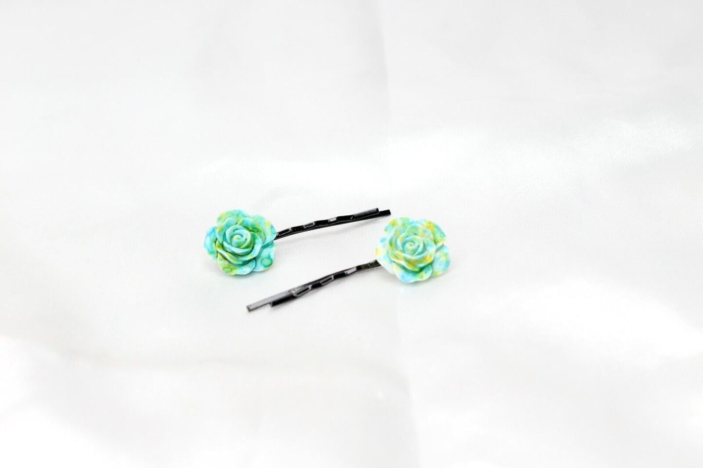 20x Hair Pins Colorful Rose Flower Bobby Pins Hair Clips Metal Grips Slide Pins