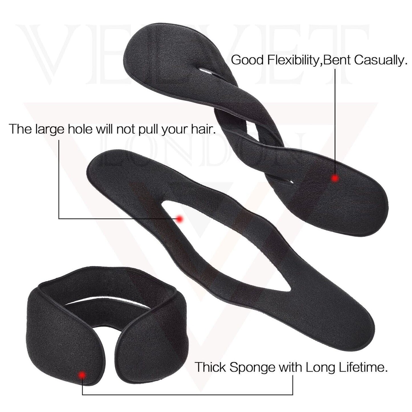 6Psc Bun Makers Upgraded Hair Holder Sponge Hair Clips Styling Donut Buns Tools