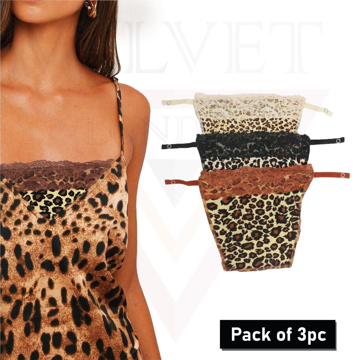 Lady Lace Clip-on Mock Camisole Bra Insert Modesty Panel Cleavage Cover Up