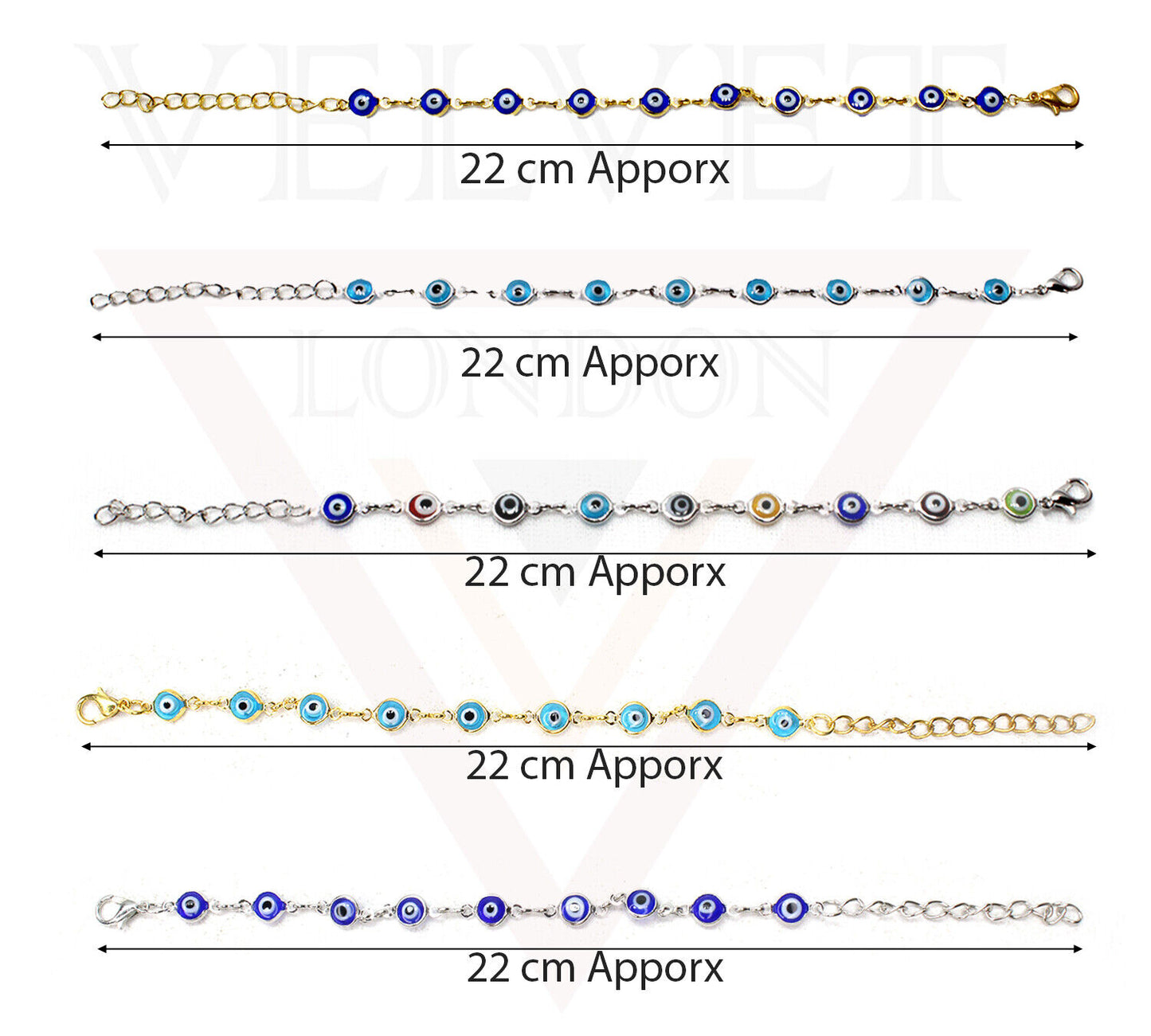 Evil Eye Bracelets Wrist Chain Boho Beads Beach Hasma Lucky Anklets Golden