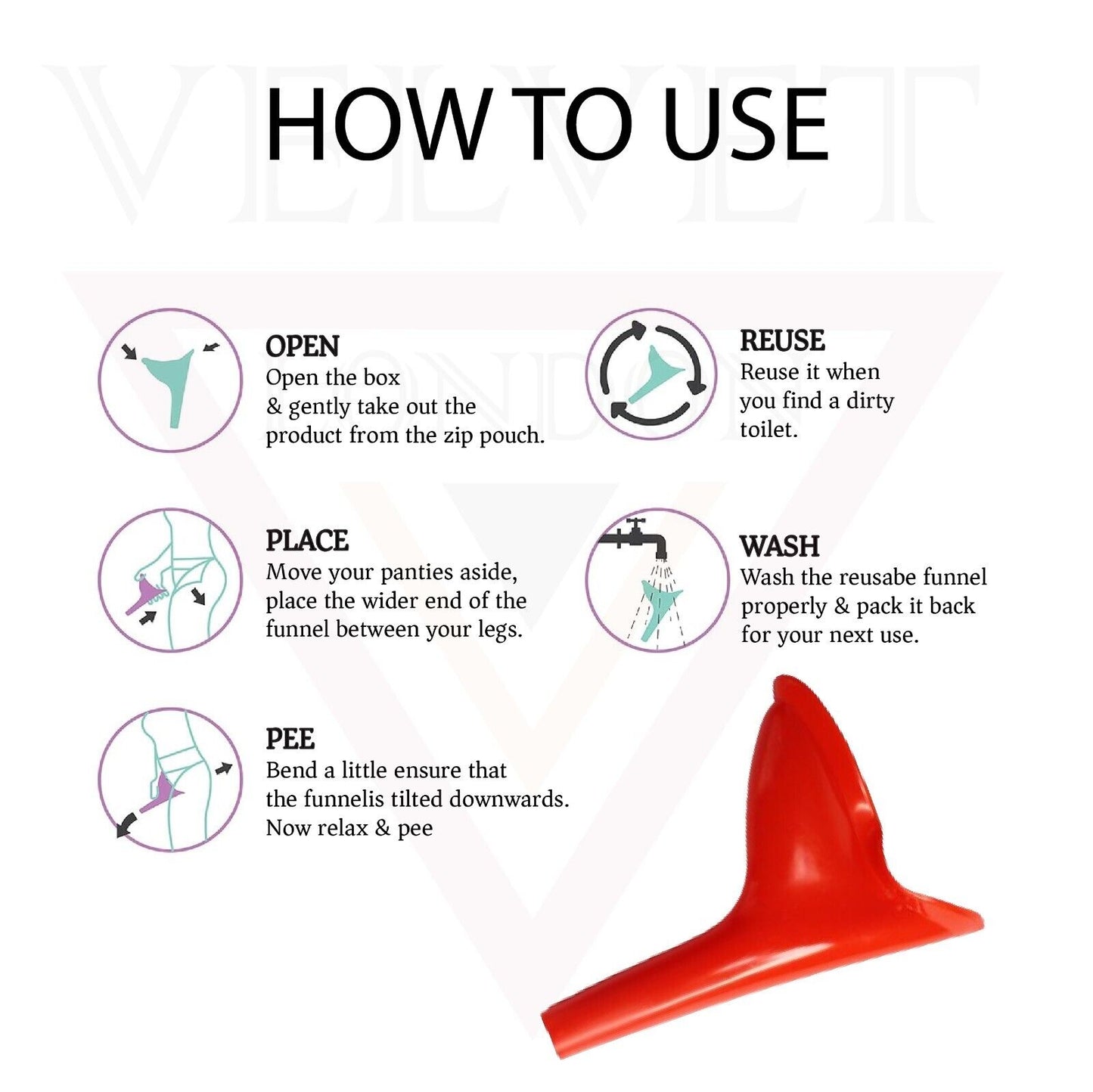 Female Urination Device Reusable Female Urinal Portable Funnel for Women Wee Cup