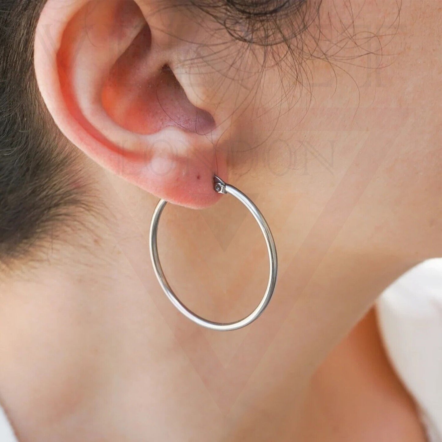 12 Pairs Hoop Earring Round Silver Metal Ear Rings Sets Earrings For Women Girl