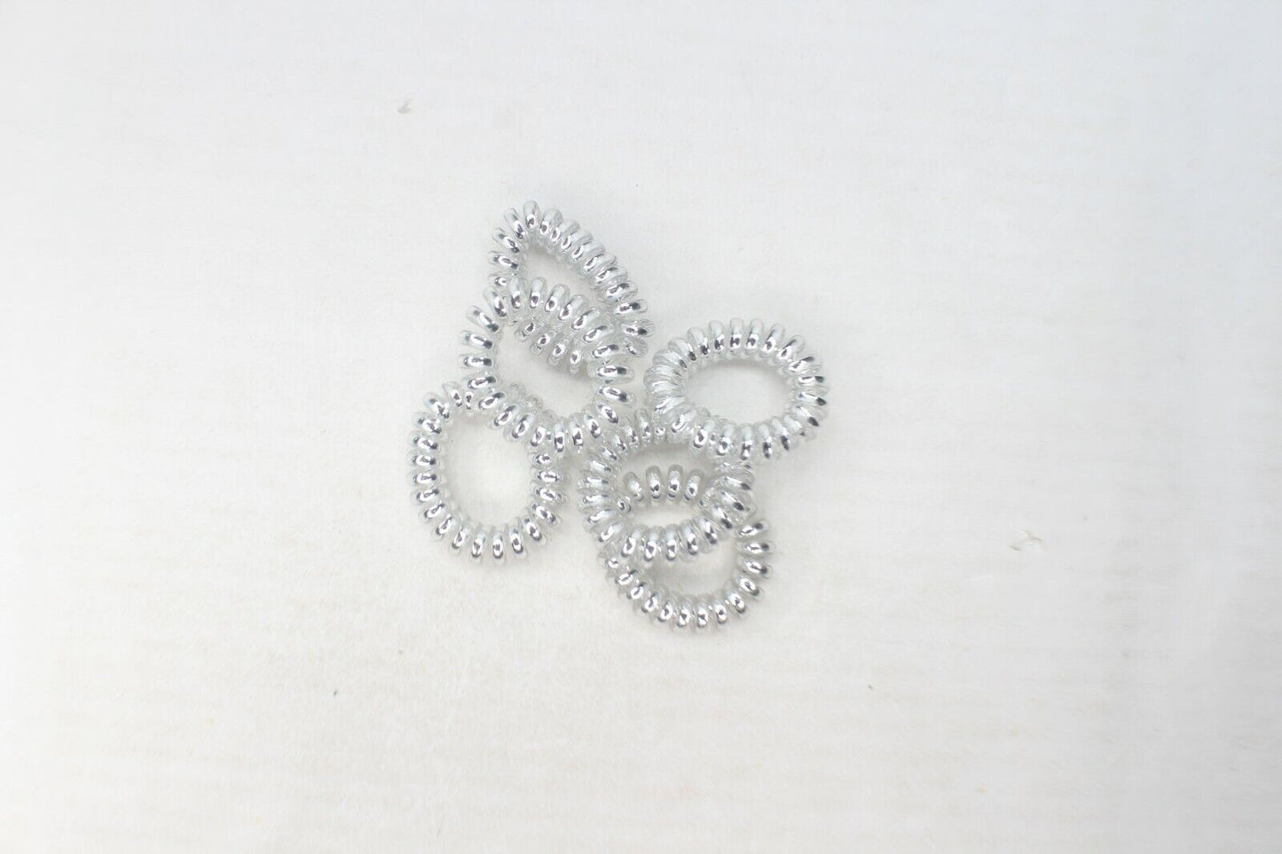 6x Clear Spiral Hair Ties Hair Telephone Coil Bands Ponytail Holder Bobbles Band