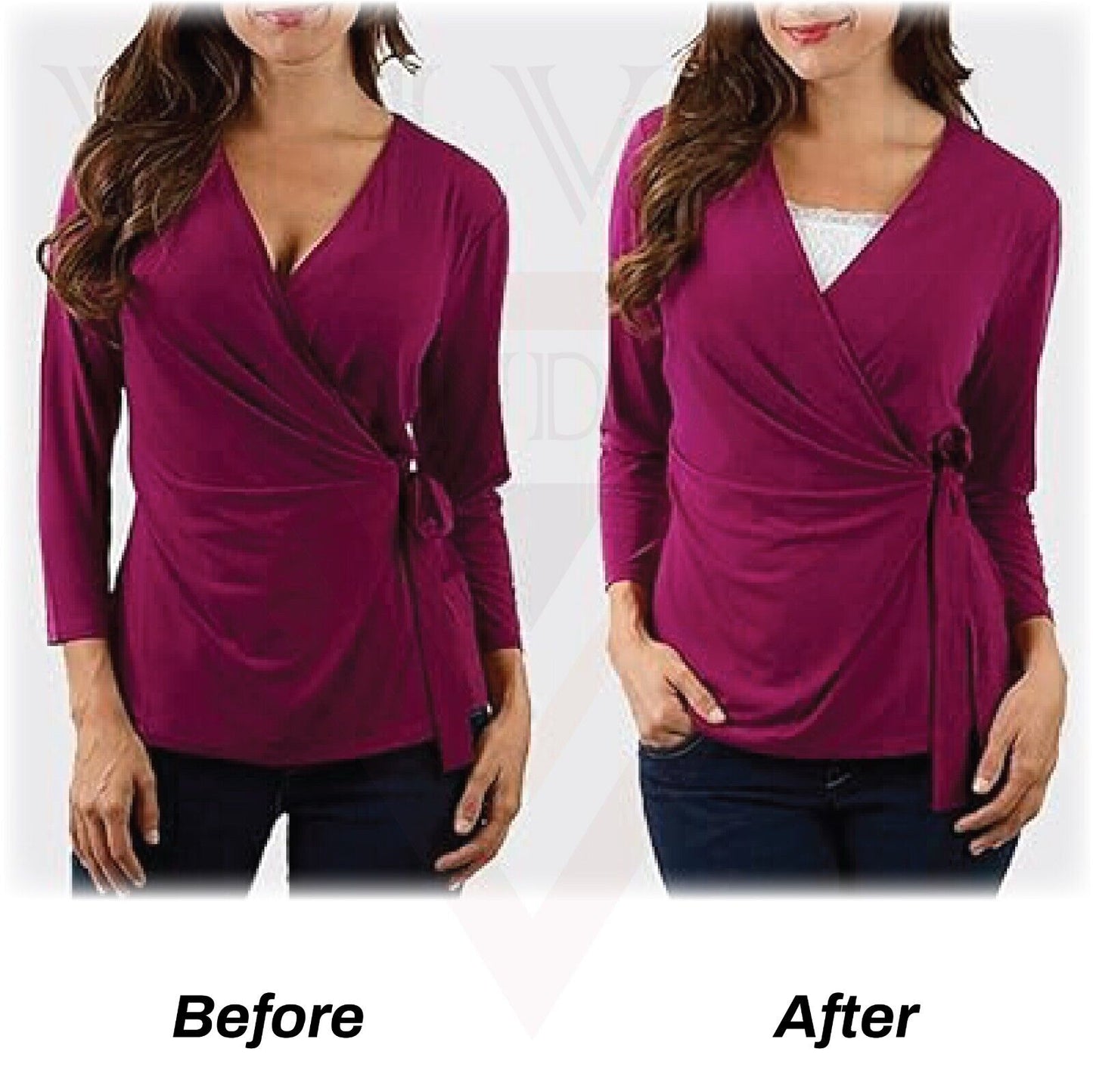 Modesty Panel Cleavage Cover Up Lace Trim Clip On Bra Mock Camisole 3x