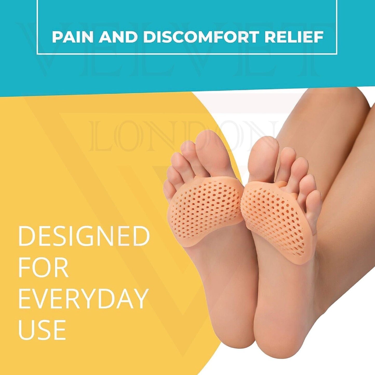 2X GEL METATARSAL SORE BALL OF FOOT PAIN INSOLE CUSHION FOREFOOT PAD PAIN RELIEF