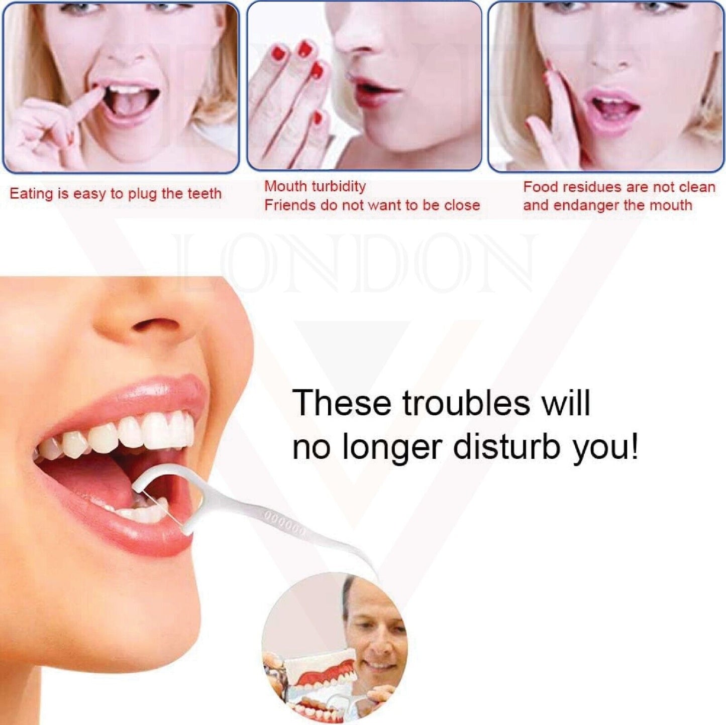 Interdental Tooth Harps 100 Dental Floss Sticks Toothpick Teeth Stick Tooth Pick