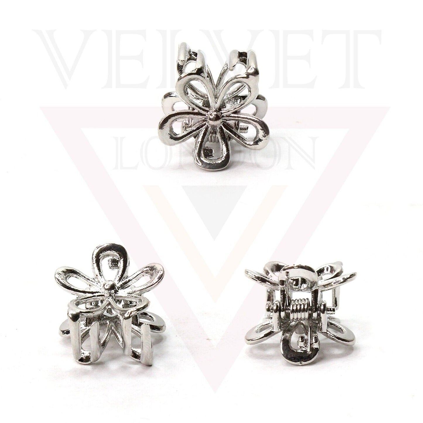 4x Metal Hair Claws Flower Small Hair Clips Non-Slip Hair Barrette Jaw Clamp Pin