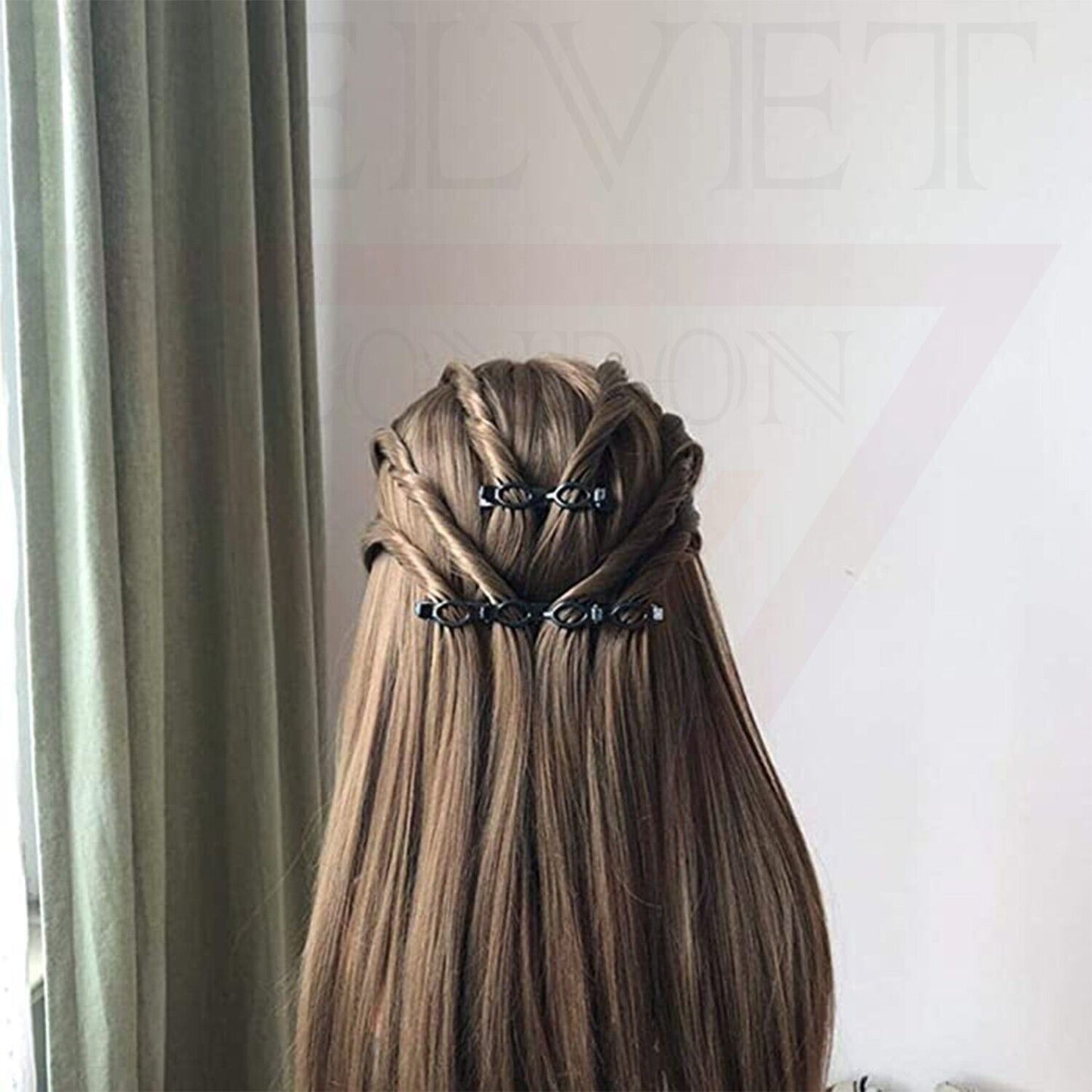 3 Pcs Hair Twist Clips Black Double Bangs Hairstyle Hair Pins Clips Dance Party