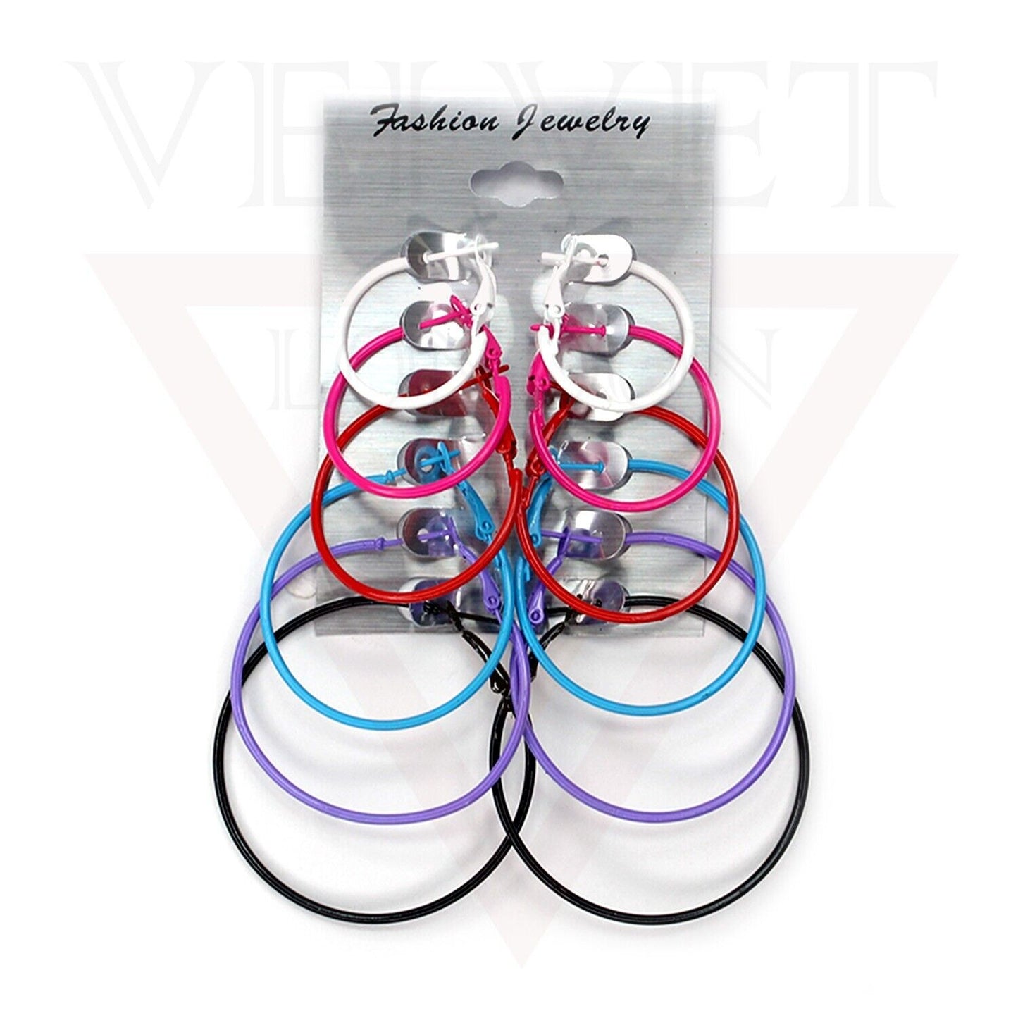 6x Round Hoop Earrings Metal Earrings Set Loop Ear Earring Set For Women Girls