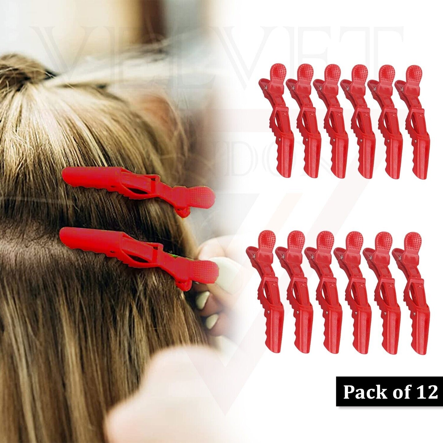 12 Pcs Crocodile Hair Clips Hair Clamp Crocodile Salon Sectioning Clamps Clip