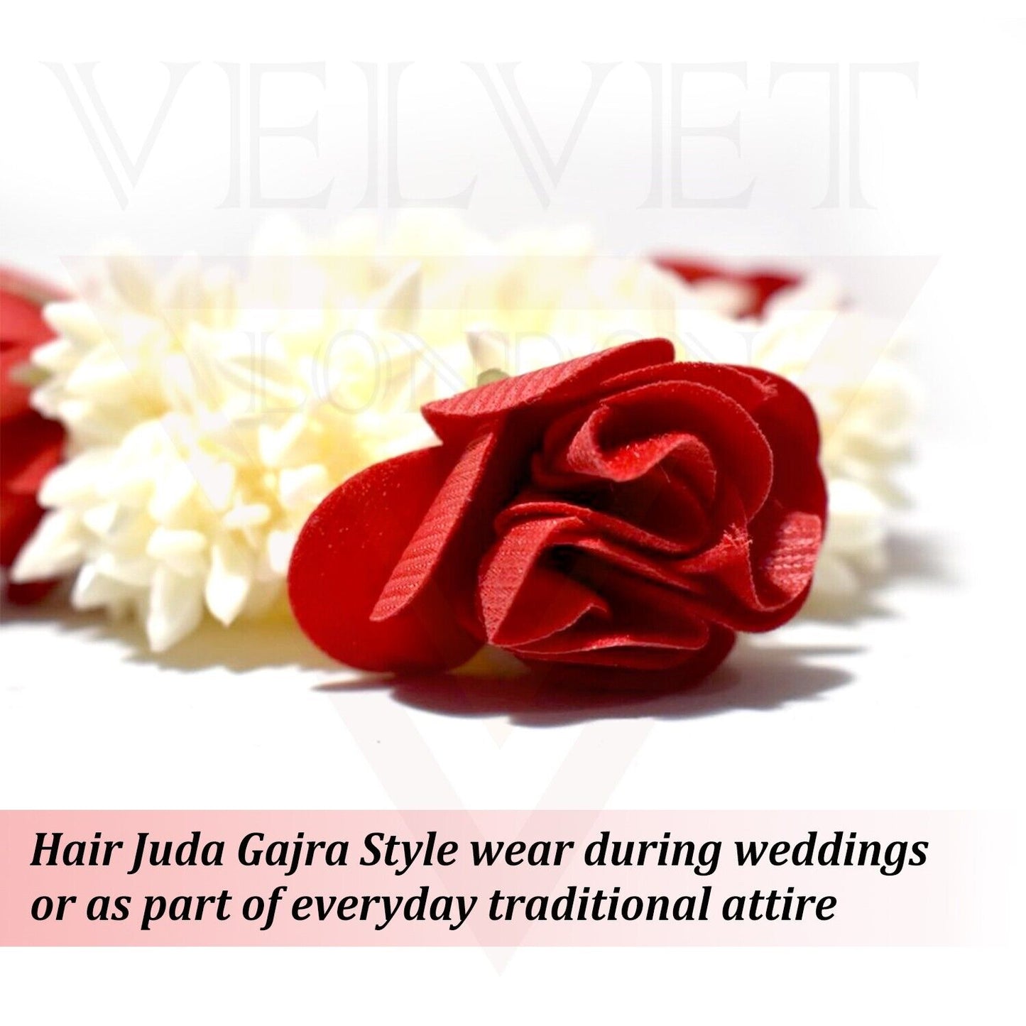 Jasmin & Rose Gajra Bun Floral Hair Styling Bride Juda Fragrence Hair Accessorie