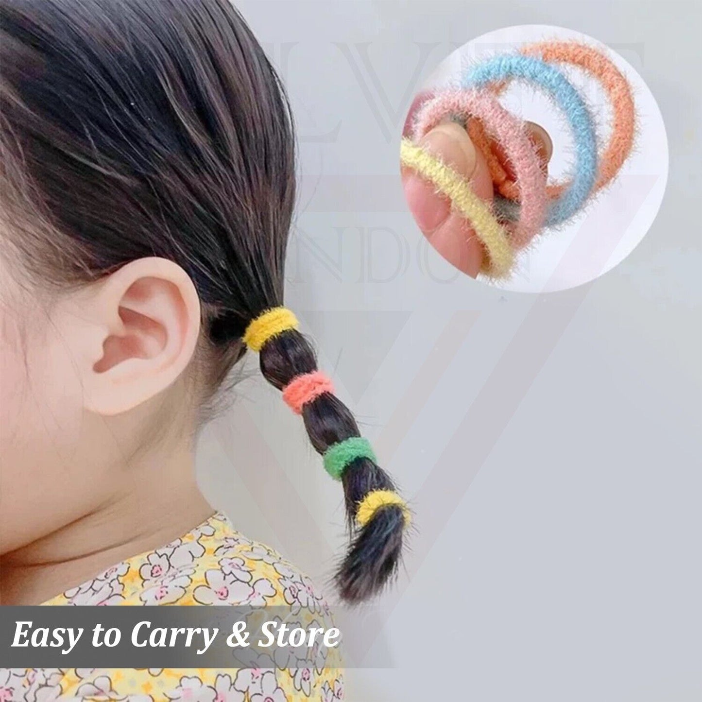 50x Elastic Hair Ties Small Hair Band Ponytail Holders Rope Thin Headbands Women