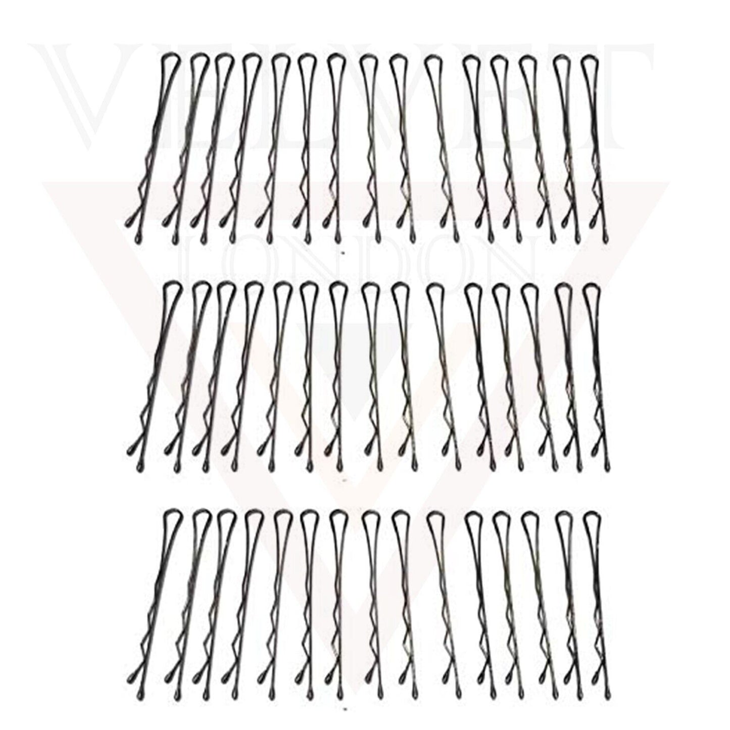 50x Wavy Bobby Pins Black Hair Grips for Styling Hair Accessories Long Hair Pins
