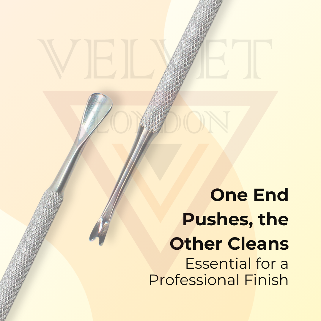 2Pcs Dual Head Nail Cuticle Pusher Professional Metal Nail Cleaner Tool New