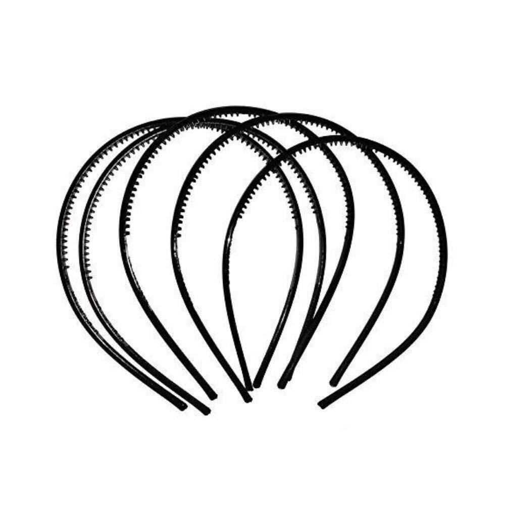 6x Black Matte Hair Hoop Grip Teeth Comb Frosted Hair Band HeadBand Girls Ladies