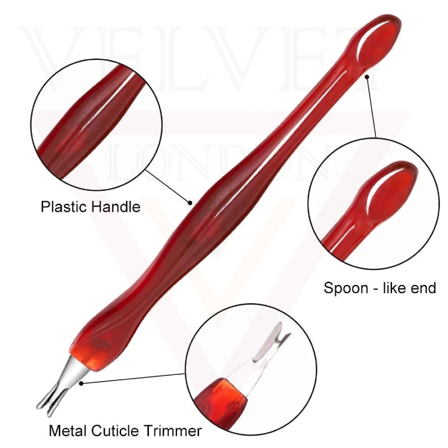 2pc Nail Art Tool Cuticle Remover Cuticle Pusher Metal Dead Skin Remover Trimmer