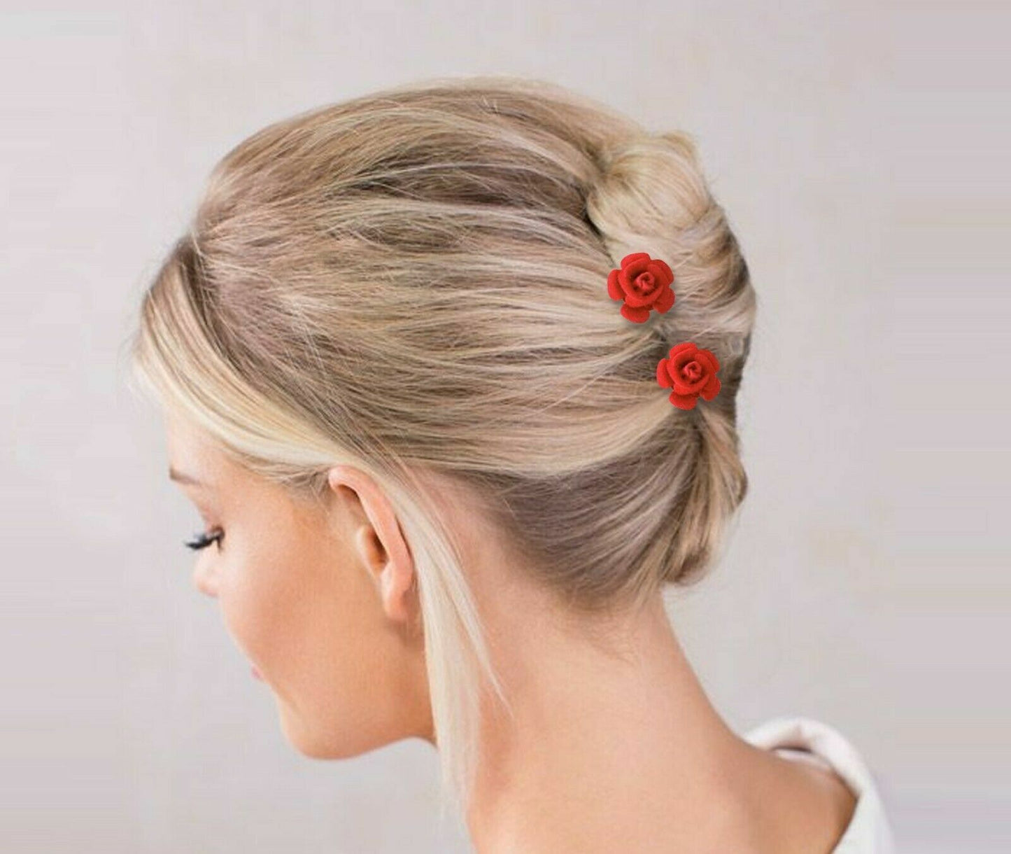 12x Bridal Hair Pins Rose U Pins Flower Hair Clips Brooch Wedding Bridesmaid