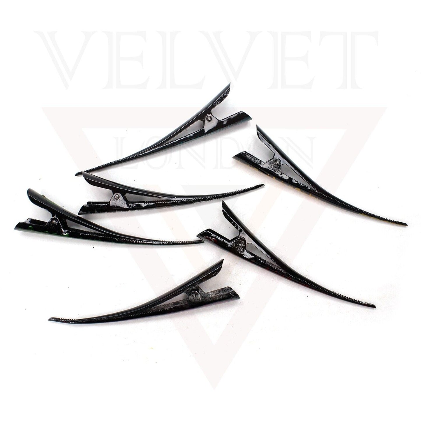 3x Duckbill Hair Clips Assorted Design Metal Crocodile Barrettes Teeth Clips