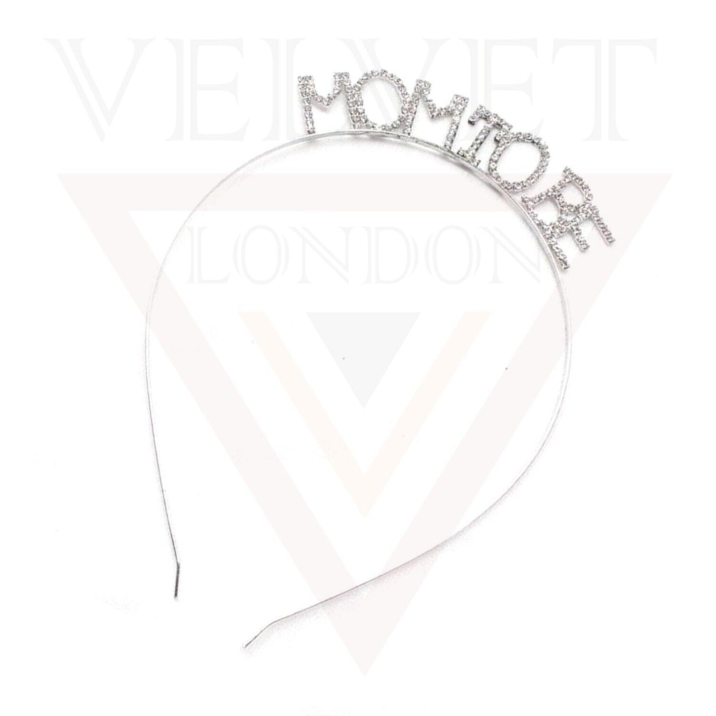 Mom to Be Headbands Womens Headwear Hairband Rhinestone Crown Silver Hair Hoop