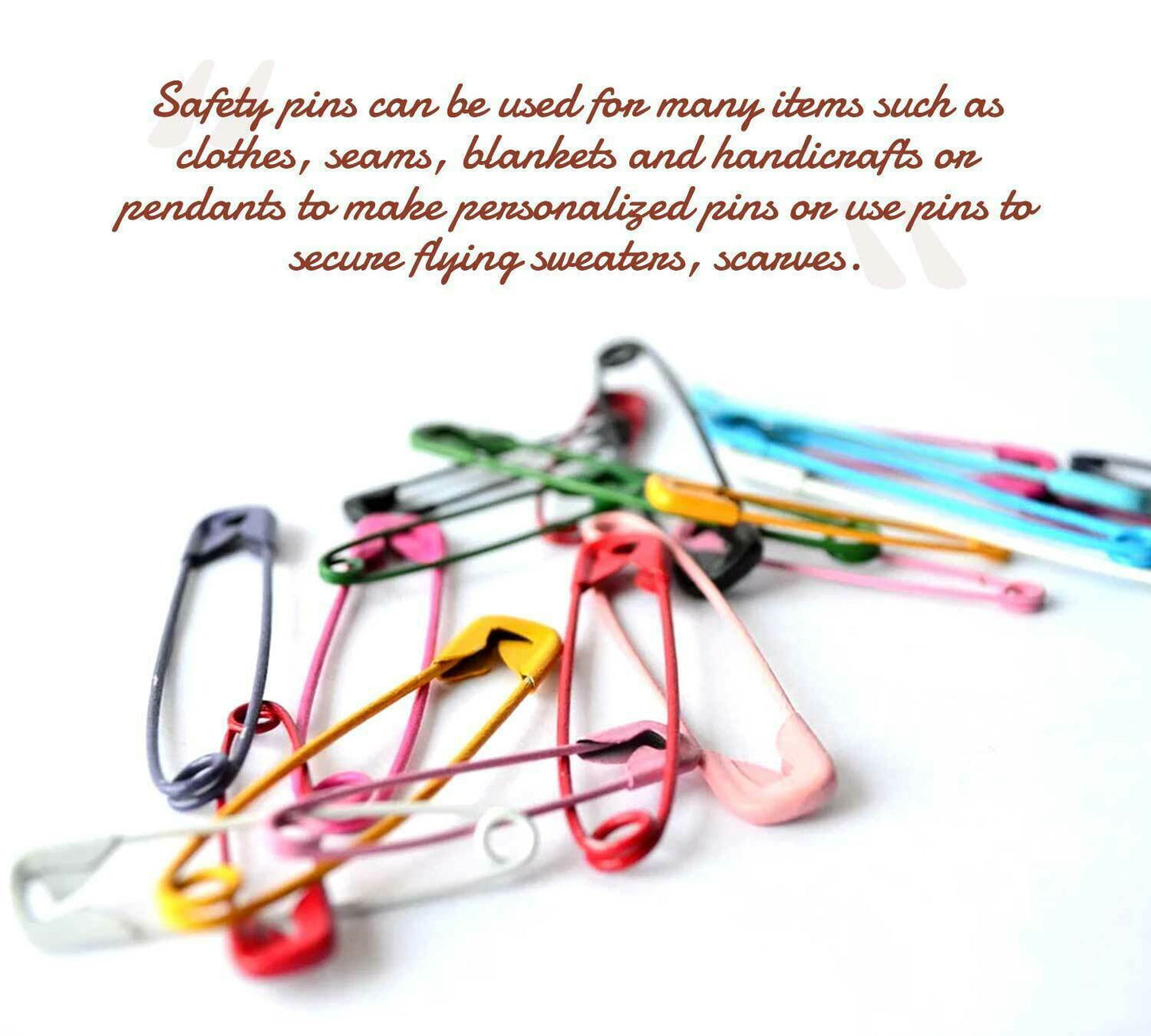 50x Multicolour Safety Pins Craft Sewing Nickel Metal Plated Safety Pins 3 CM