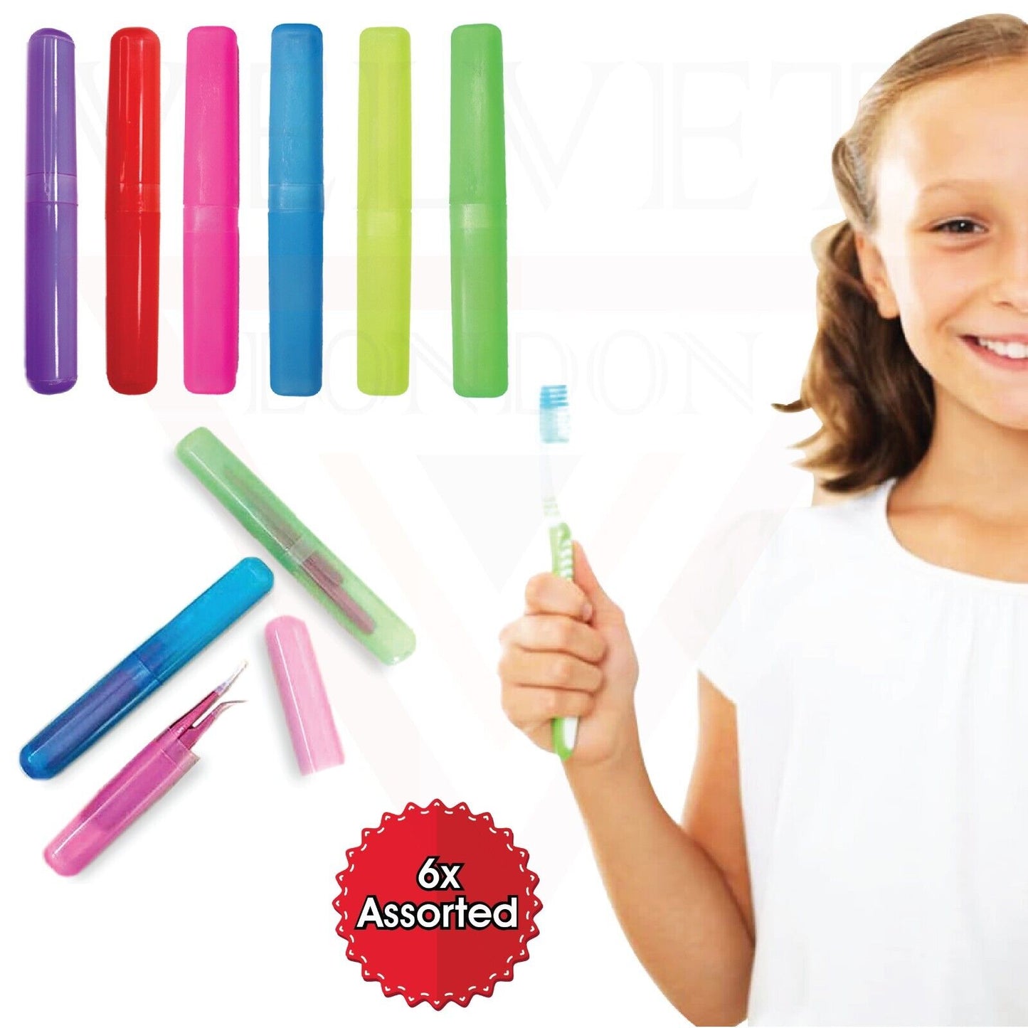 Portable Toothbrush Case Protective Case for Toothbrush Head for Travel 6pcs