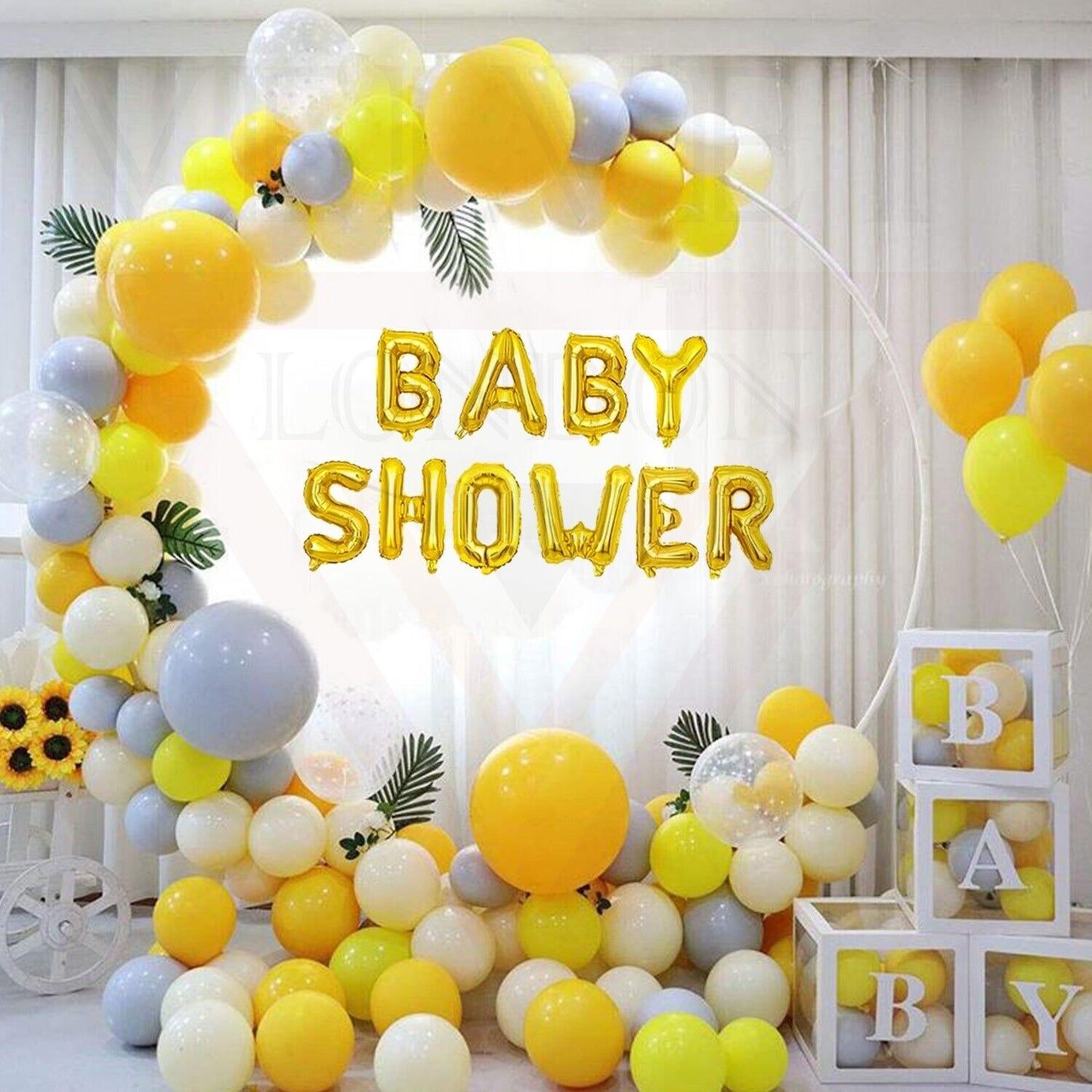 Gold Baby Shower Balloons Banner Baby Shower Baby Girl Foil Balloons Decorations