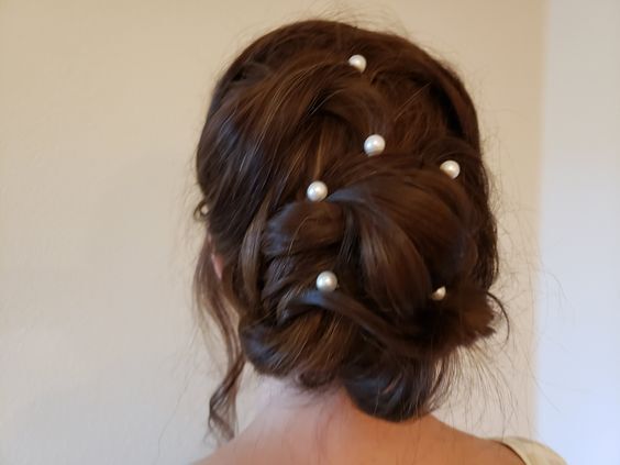 10pcs White Pearl U Pins Hair Styling Brooch Bridesmaid Wedding Bun Decoration