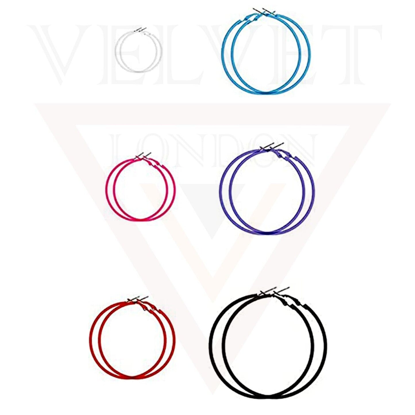 6x Round Hoop Earrings Metal Earrings Set Loop Ear Earring Set For Women Girls