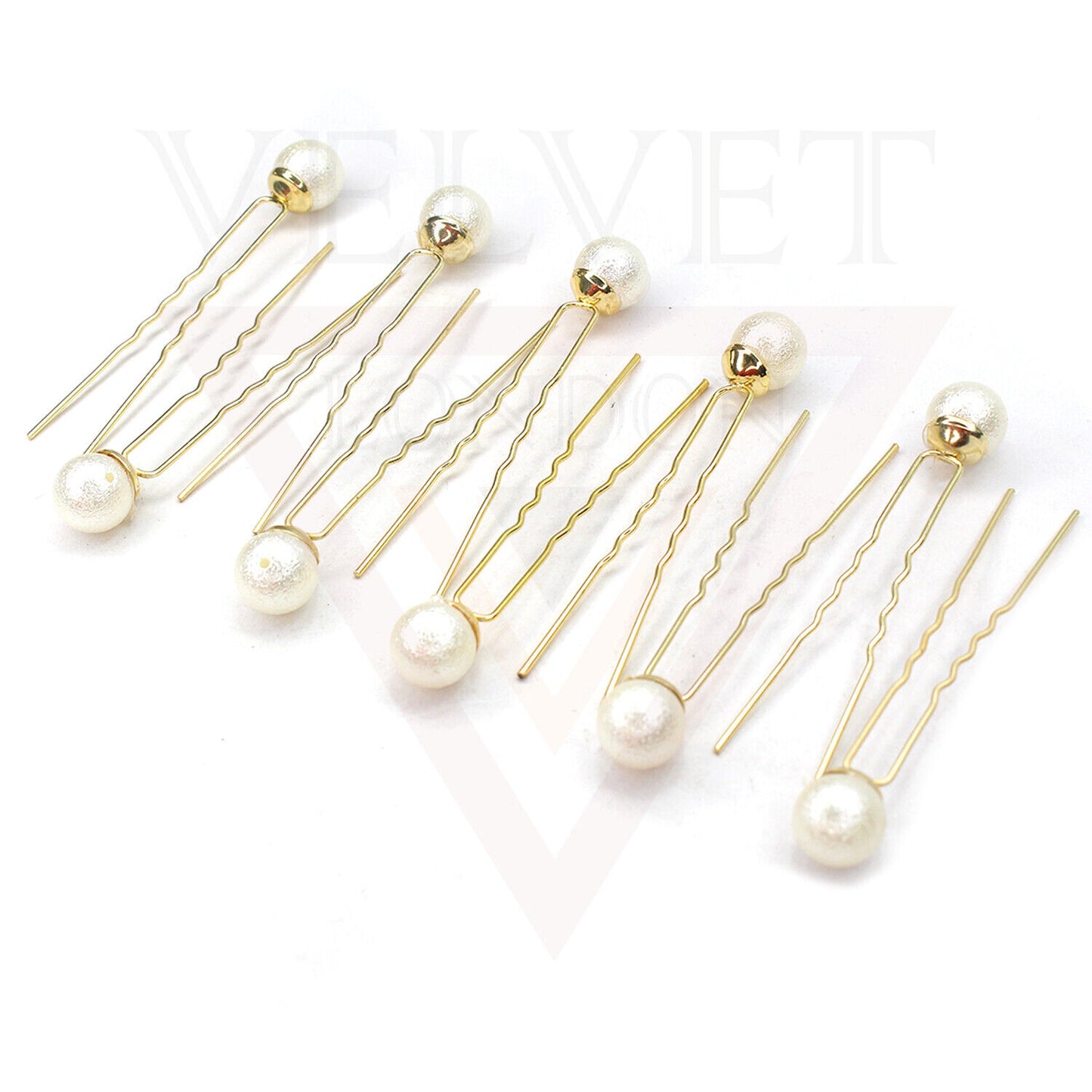 10pcs White Pearl U Pins Hair Styling Brooch Bridesmaid Wedding Bun Decoration