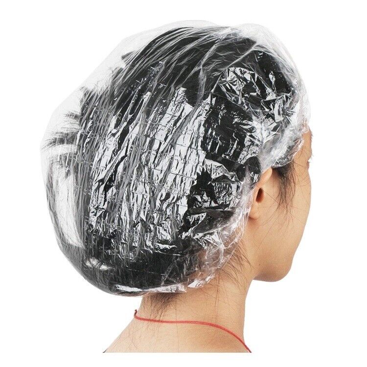 Disposable Shower Caps Bath Caps Large Thick Clear Waterproof Hair Solon 50Pcs