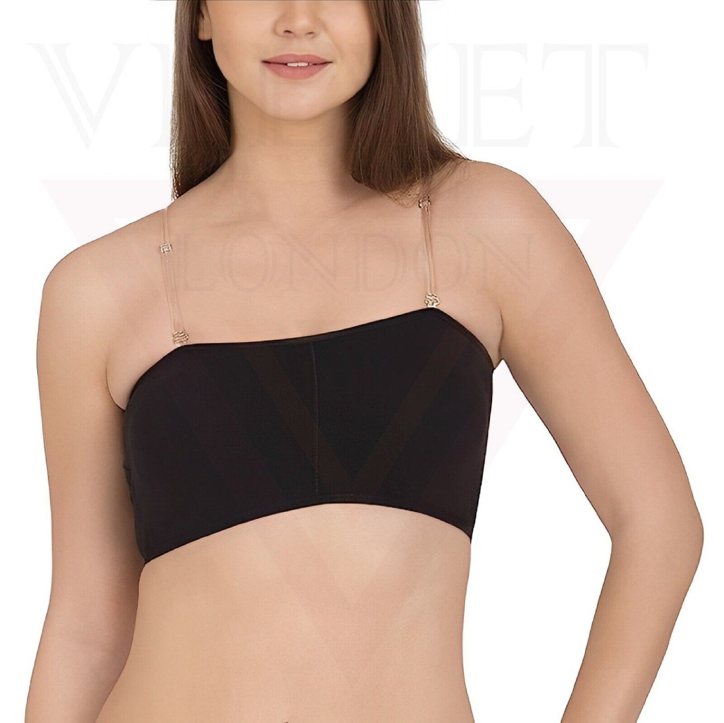 Transparent Bra Strap Invisible Thick Elastic Clear Adjustable Metal Hook New UK