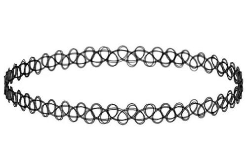 Retro Style Tattoo Necklace Stretch Elastic Choker Black Classic Stretch Vintage