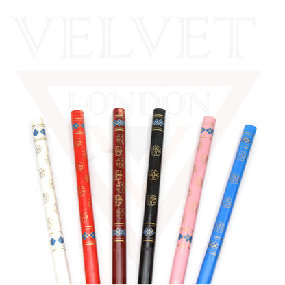 6x Assorted Wooden Colourful Long Hair Sticks Chopsticks Wooden Bun Holder Wood Stick UK