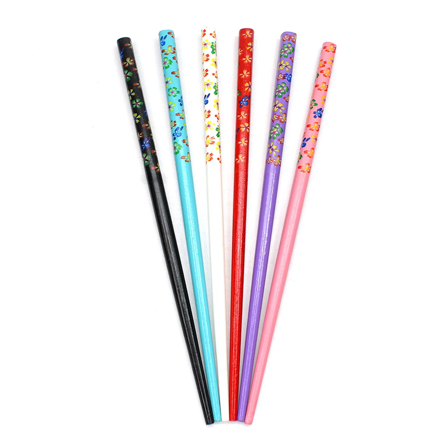 6x Assorted Wooden Colourful Long Hair Sticks Chopsticks Wooden Bun Holder Wood Stick UK