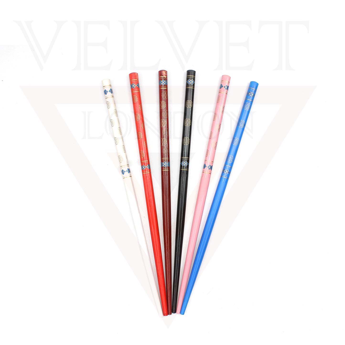 6x Assorted Wooden Colourful Long Hair Sticks Chopsticks Wooden Bun Holder Wood Stick UK
