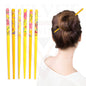 6x Assorted Wooden Colourful Long Hair Sticks Chopsticks Wooden Bun Holder Wood Stick UK