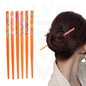 6x Assorted Wooden Colourful Long Hair Sticks Chopsticks Wooden Bun Holder Wood Stick UK