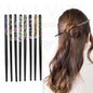 6x Assorted Wooden Colourful Long Hair Sticks Chopsticks Wooden Bun Holder Wood Stick UK