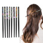 12x Assorted Wooden Colourful Long Hair Sticks Chopsticks Wooden Bun Holder Wood Stick Hair Accessories UK