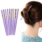 12x Assorted Wooden Colourful Long Hair Sticks Chopsticks Wooden Bun Holder Wood Stick Hair Accessories UK