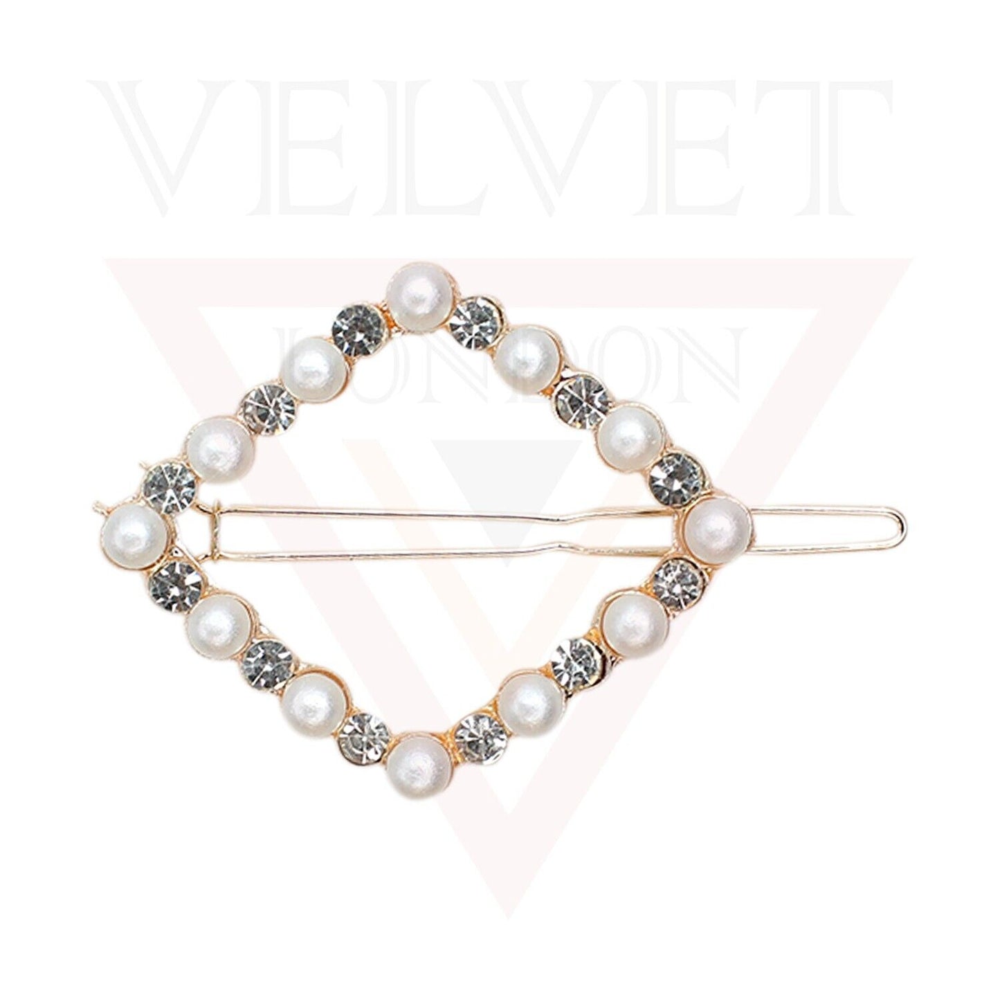 Hair Clips Pins Korean Style Pearl & Crystal Barrette Hair Slide Snap Clips 3Pcs